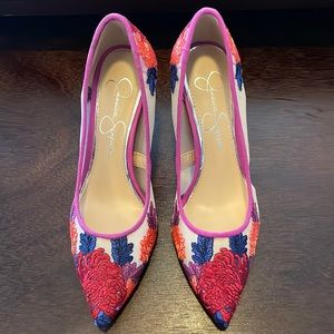 Embroidered Jessica Simpson heels